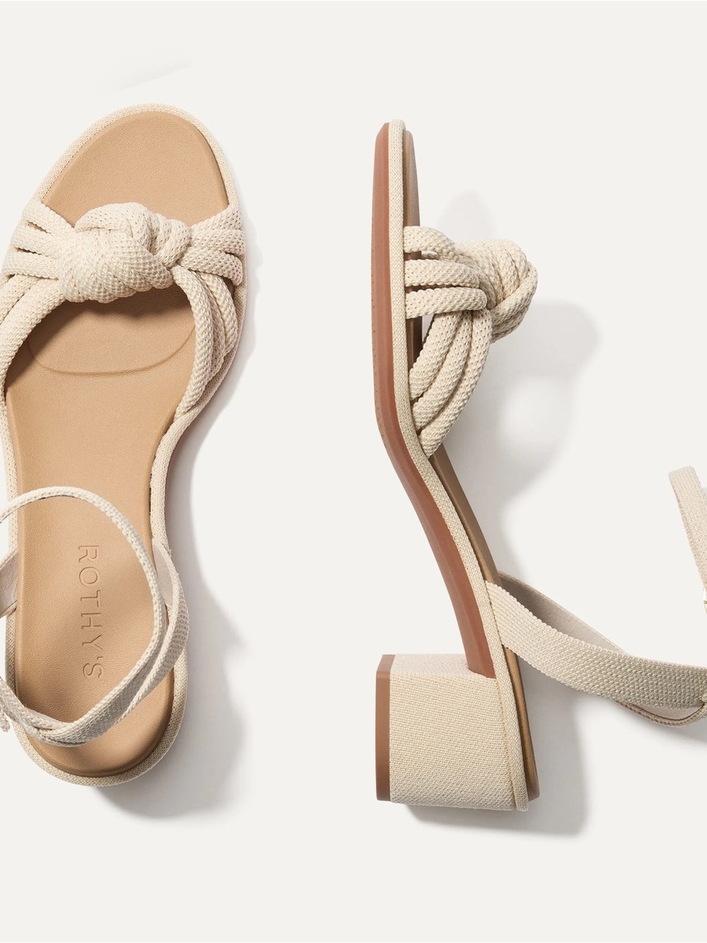 NIB! Rothys The Knot Sandal in Cream Size 8 - Picture 2 of 10